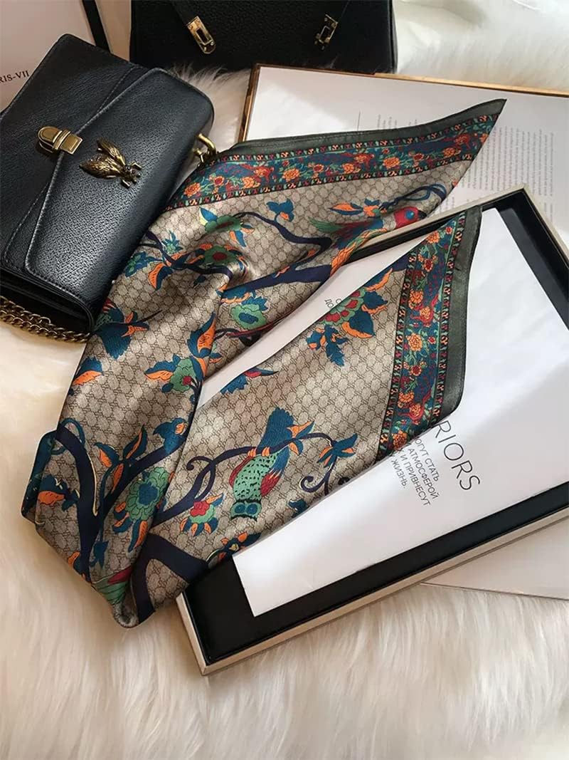 100% Mulberry Silk Scarf 25.6"x25.6" Square Women Neckerchief Headscarf - Lightweight Neck Scarf Gift Packed - Image 8