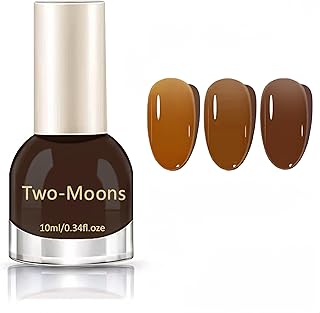 NovaCharm Amber Color Brown Nail Polish - Chocolate Sheer Nail Art Varnish - Translucent Fall Nail Gel - Jelly Dark Brown Nail Polish - Quick Dry Nail Lacquer Nail Art Polish For Women