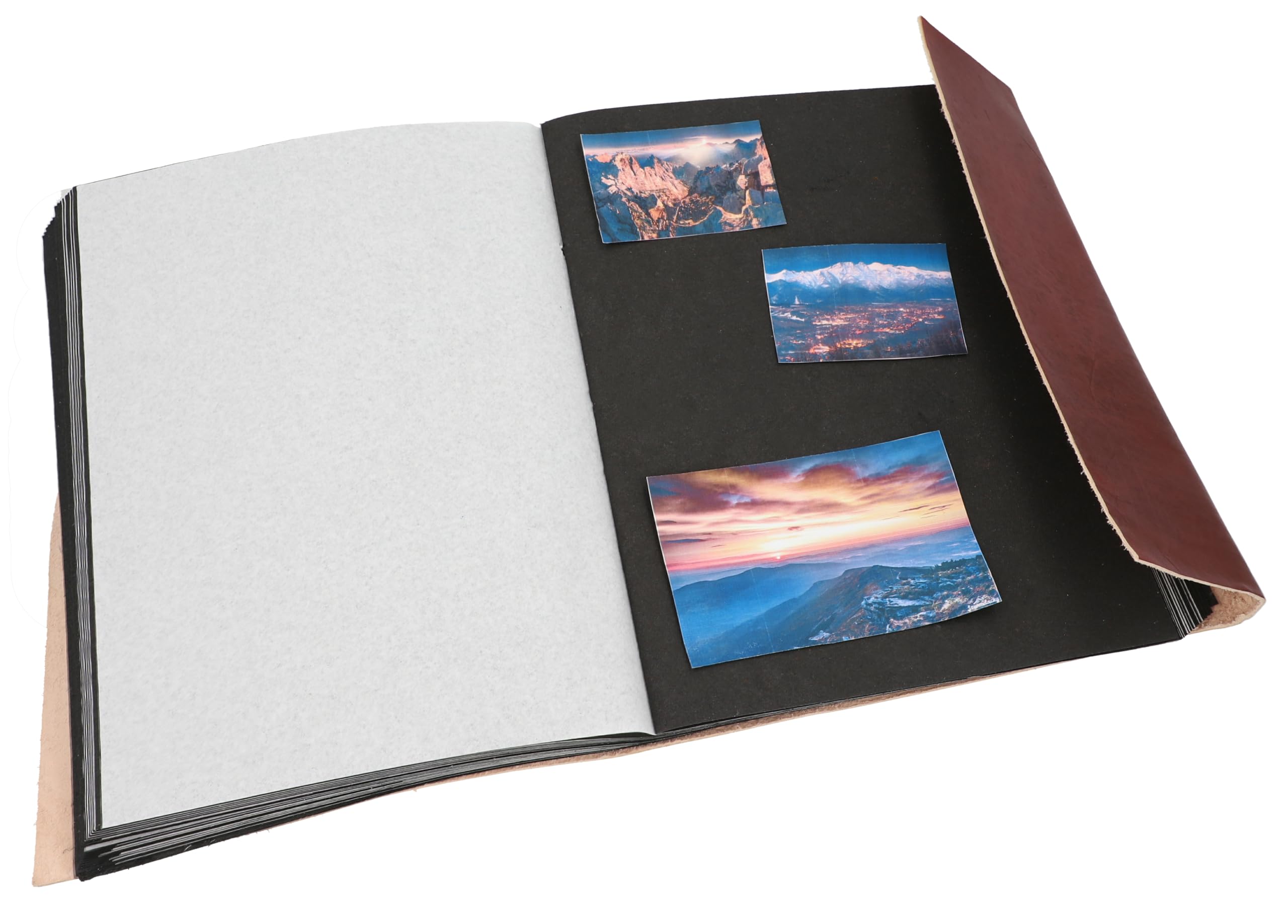 Gusti album fotografico in pelle - Mila libro fotografico in carta fatta a mano con rilegatura in pelle marrone