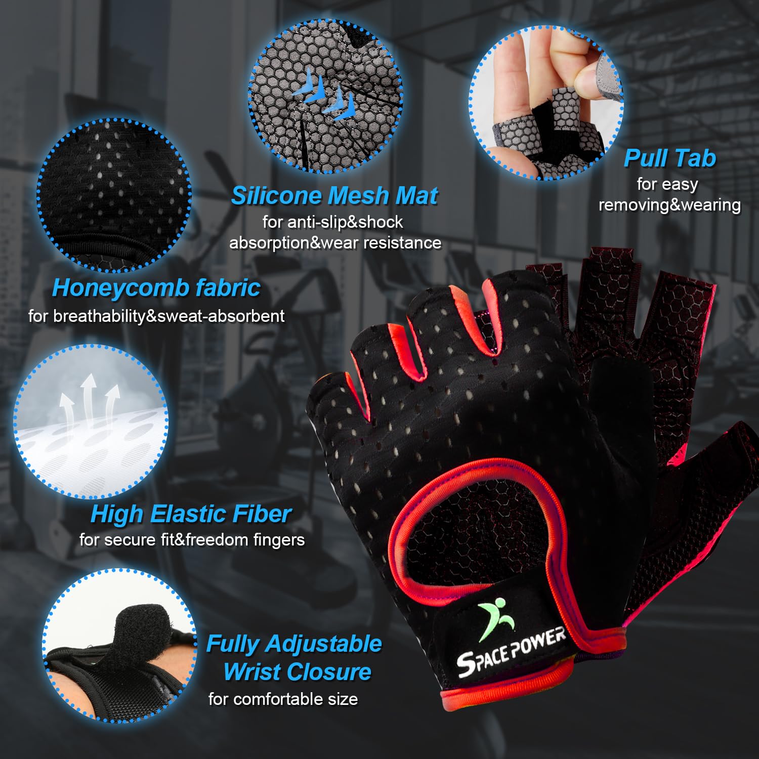 Laufhandschuhe, Winterhandschuhe, Wanderhandschuhe, kaltes Wetter, winddicht, Handschuhe zum Klettern, Radfahren, Skifahren, rutschfester Silikon-Gel-Handschuh (Damen und Herren)