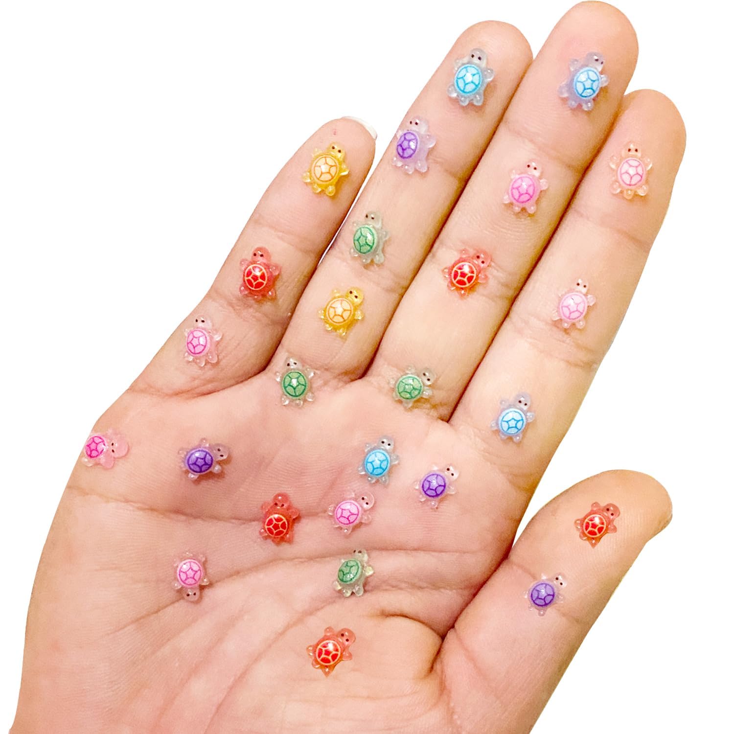 100 Pieces Tiny Turtles for Crafts Luminous Mini Resin Turtles Dollhouse Miniatures Mini Animals for Fairy Garden Micro Landscaping Decoration - Image 7