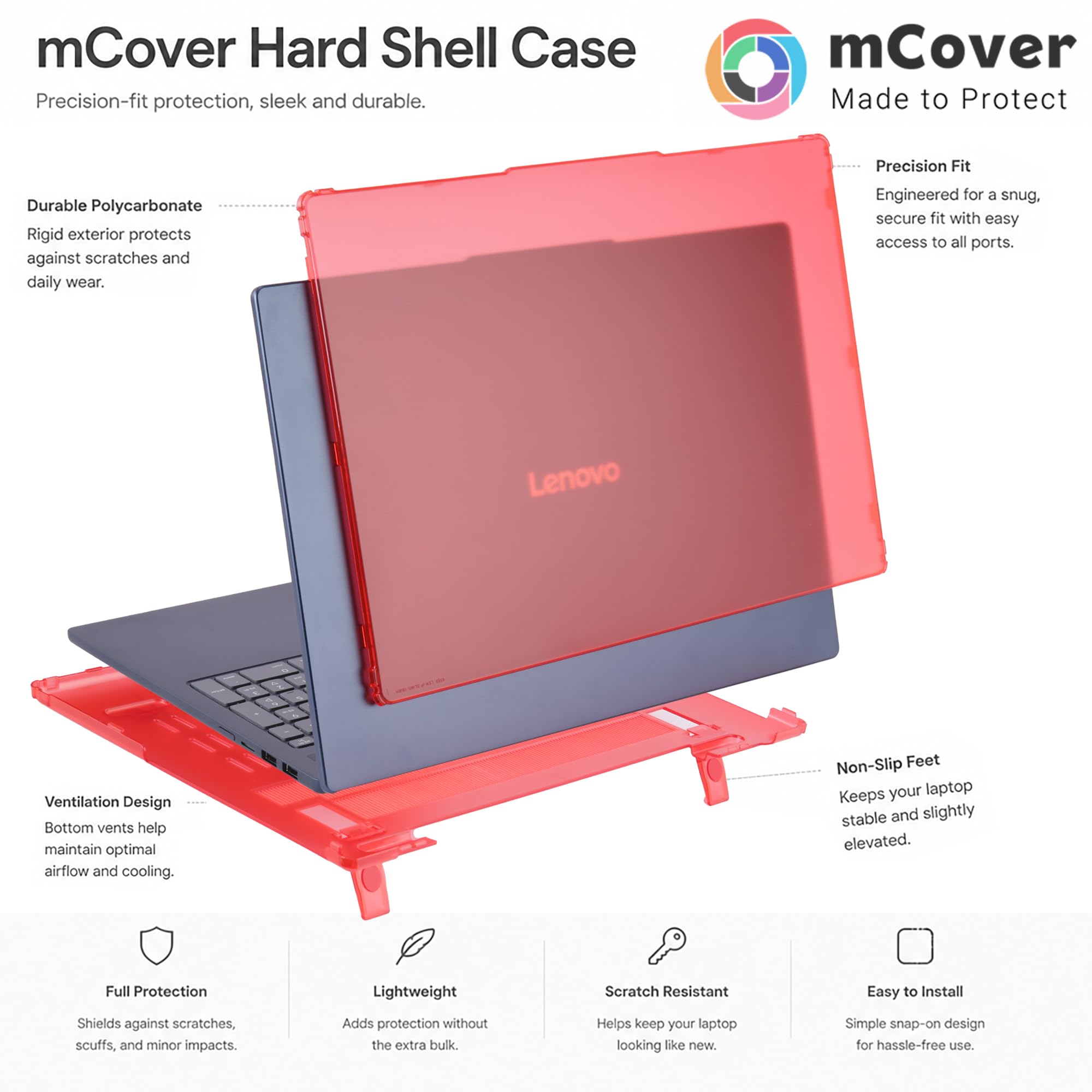 mCover Coque uniquement compatible avec les ordinateurs Windows Lenovo IdeaPad Slim 5 16AHP10 16ARP10 16AKP10 16AKP10 16IRH10 16IAH10 16IRU9 16ABR8 (non compatible avec d'autres modèles Lenovo) - Rose