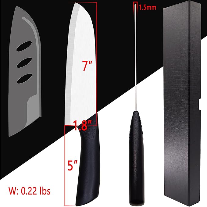 Set Cuchillos Cerámica Santoku 7 Pulgadas Chef 8 Pulgadas miniatura 2