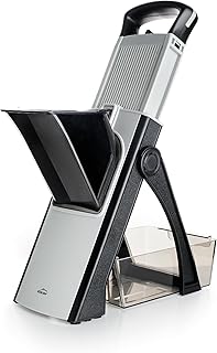 Lacor - 60860 - Mandoline Vertical Plus, Lame en acier inoxydable, Sans BPA, Dimensions : 31x41 cm, 4 Types de Coupe, Pliable