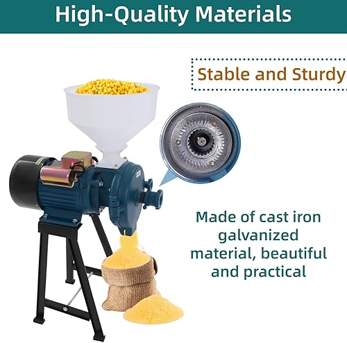 Miniatura 6 de Electric Grain Mill Grinder Corn Grinder, 110V 3000W Commercial Grain Grinder Machine Wheat Grinder Feed Mill Flour Corn Grinder Grinder Machine