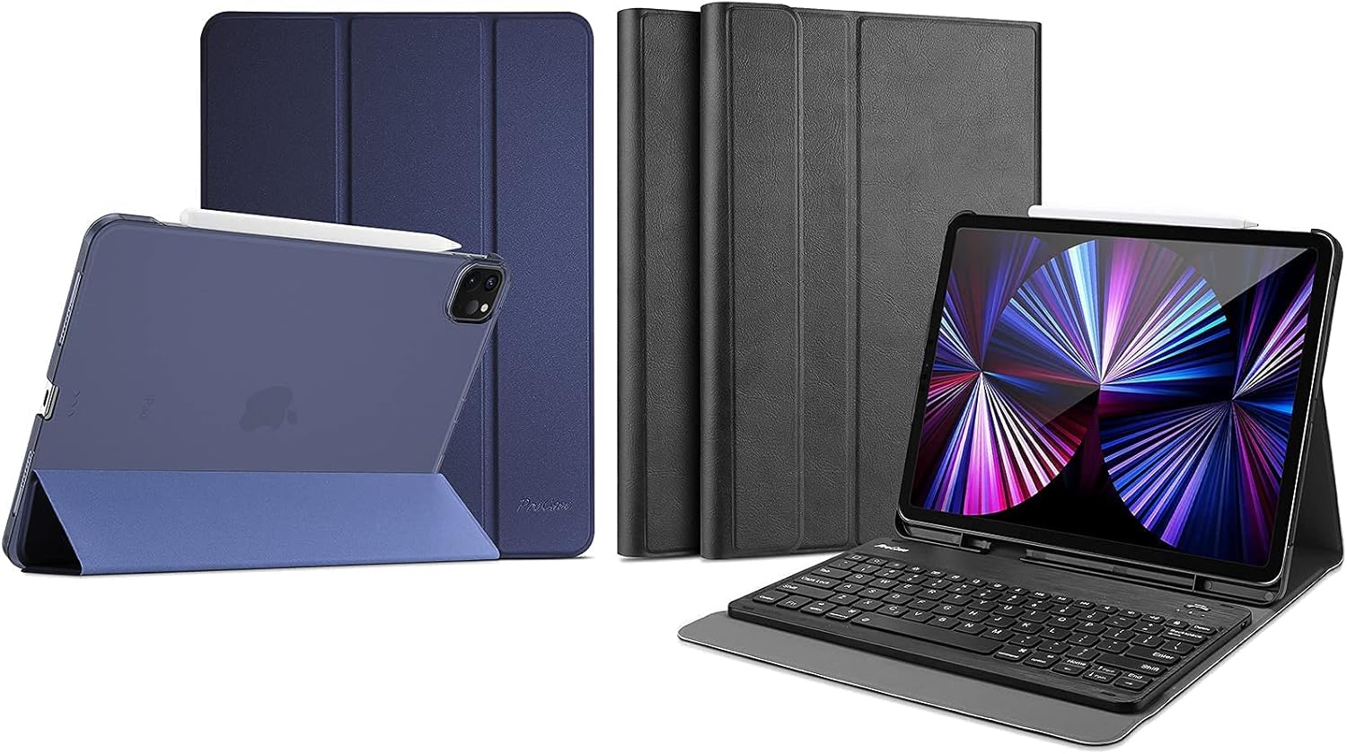 ProCase iPad Pro 11 Case 2021/2020/2018 Smart Cover Bundle with Keyboard Case for iPad Pro 11 Inch 3rd/2nd/1st Gen