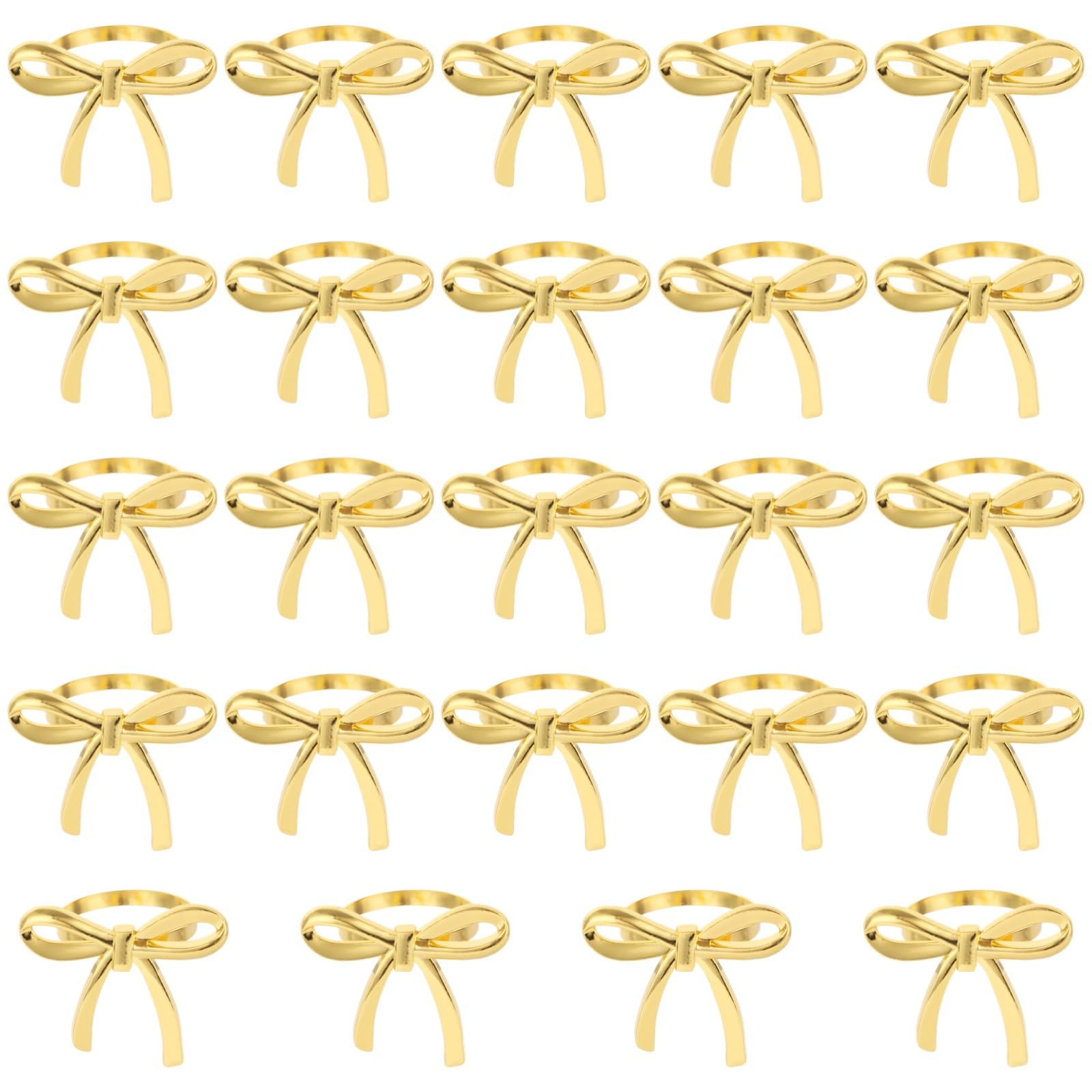 Lot de 24 Ronds de Serviette nœud doré 5,8 cm, Design nœud élégant en Alliage de Zinc, Finition dorée Brillante Longue durée, idéal pour Mariages, fêtes et décoration de Table de fête