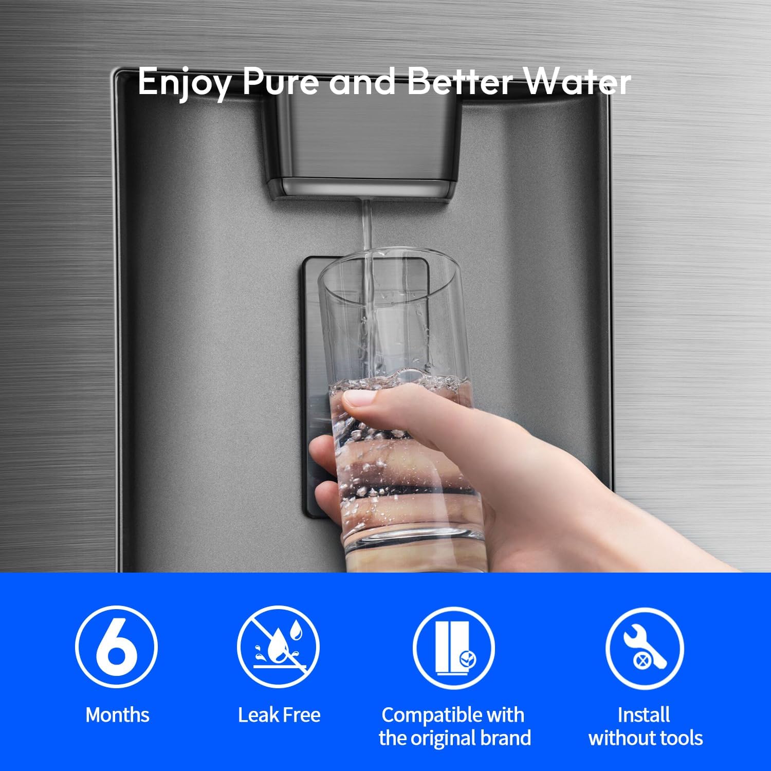 Bringpure Refrigerator Water Filter Replacement, Compatible withEverydr0p Filter 4, EDR4RXD1, UKF8001P, 4396395, 46-9006, UKF8001AXX-200, UKF8001AXX-750, 3 Pack