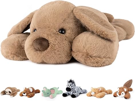 Niuniu Daddy Weighted Stuffed Animals, 25 in 5 lbs, Puppy Plush for Adults