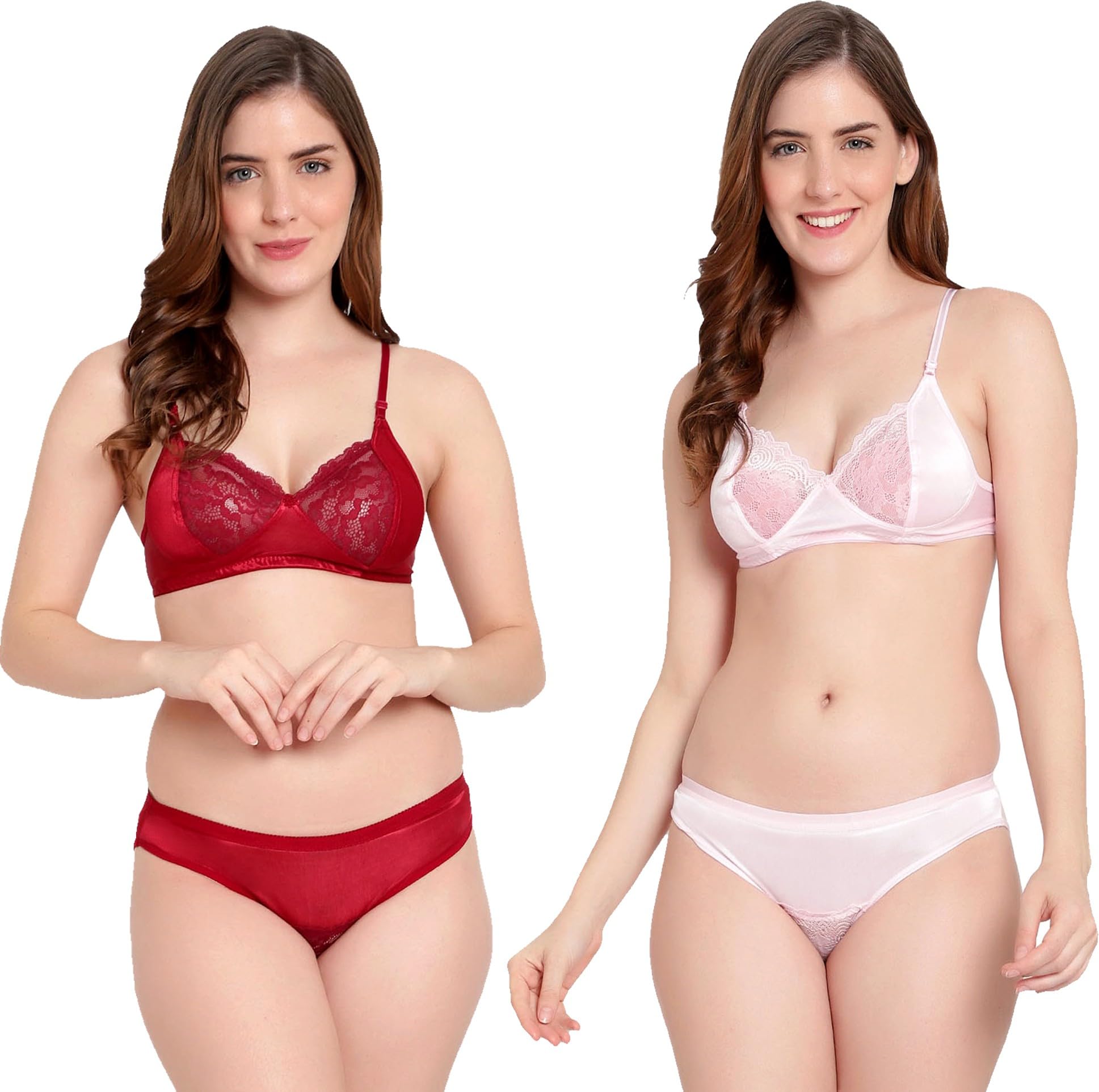 Women Stylish Cotton Bra and Underwear Set (JHA_Satan_MaroonPink_30Apt)-picture-58
