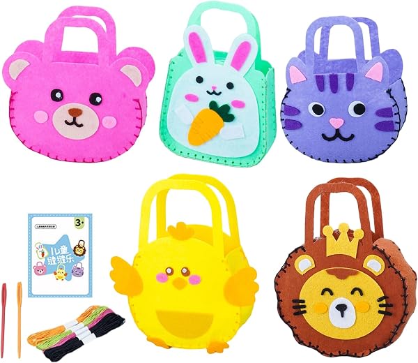 Sewing Bag Kit - Educational DIY Crafting Set, Sewing Handbag Set, For Beginners Girls Craft Lovers Interactive DIY Enthusiasts Birthday Classroom Activity Homeschooling School Project - 1