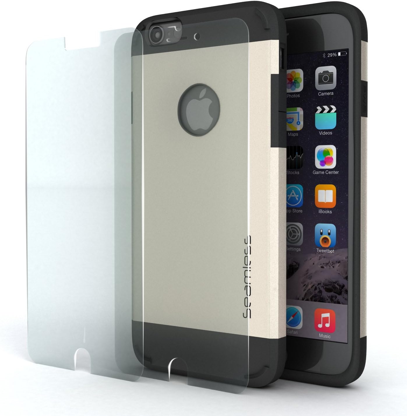 Phone 7|8 CASE - Cover 4.7" Best for Protecting Your Phones + Tempered Glass Screen Protector - Cool, Heavy Duty Cases, Shock Absorbing TPU - Shockproof Protective Covers - Silver, Seamless