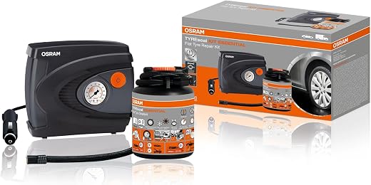 🚫 [CADUCADO] 🔥 OSRAM TYREseal KIT ESSENTIAL 450ml Tire Sealant and Premium Analog Tire Inflator, TPMS Compliant, Storage Case Included