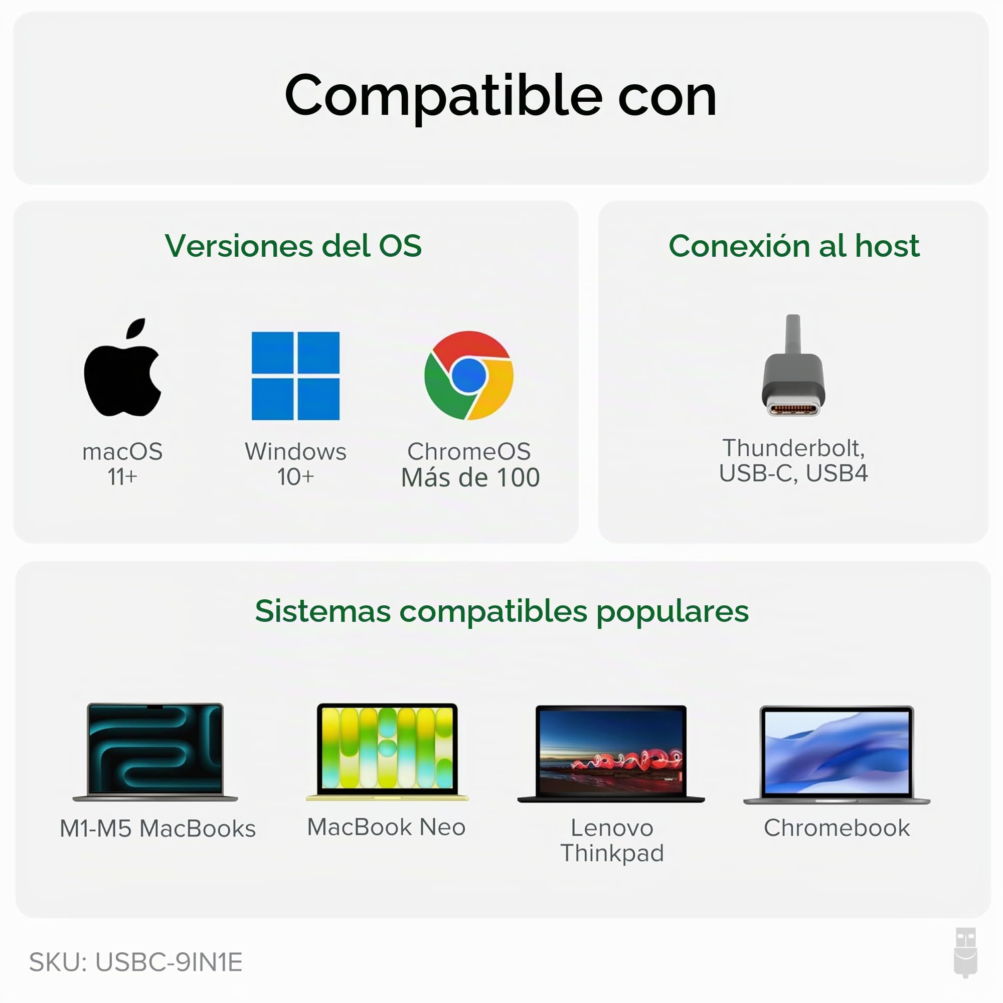 Plugable Hub USB-C 9 en 1 con suministro de energía de 140 W