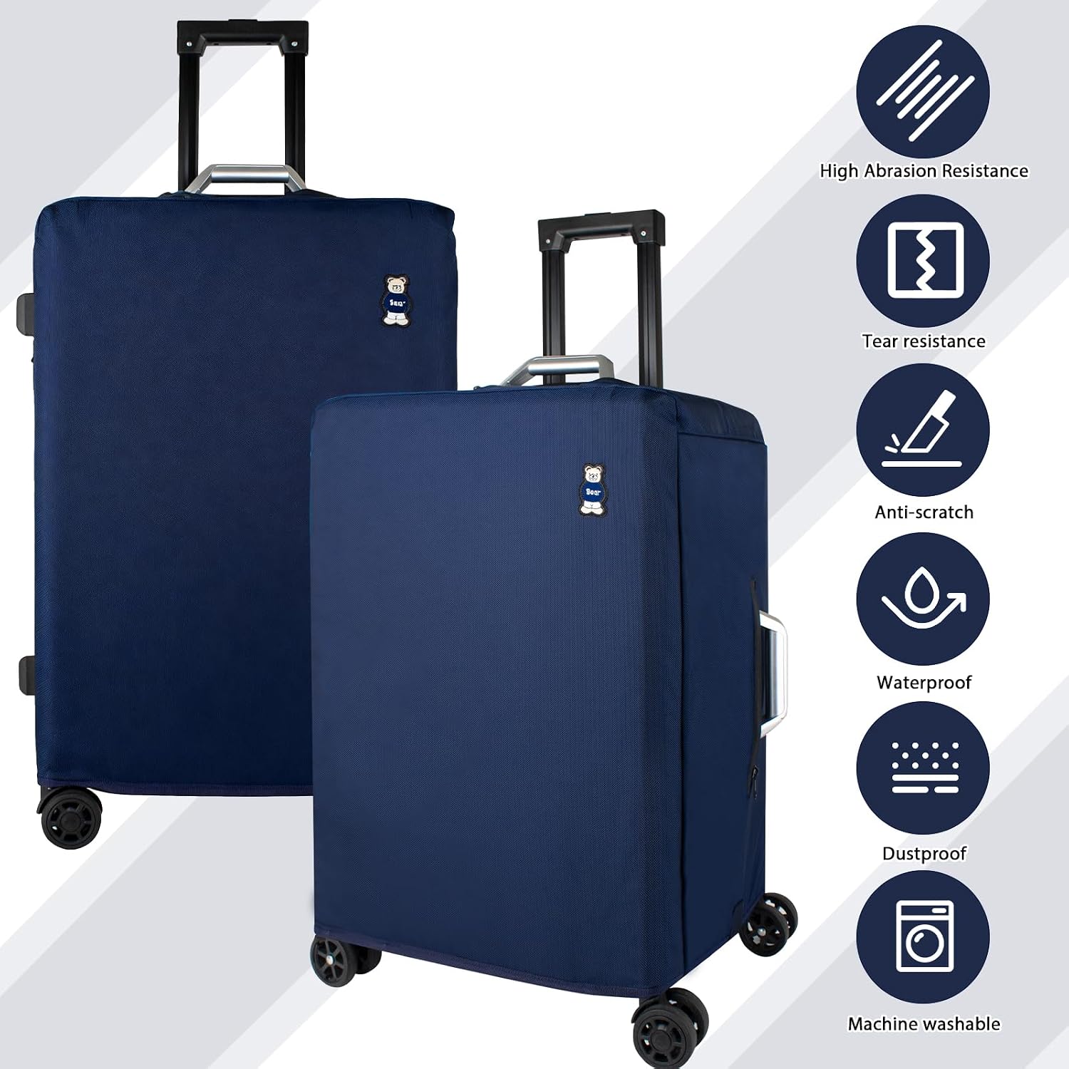Heavy Duty Suitcase Covers for Luggage, 1080D Oxford Luggage Cover Protector for Wheeled Suitcase, High Abrasion Resistance Waterproof Dustproof Anti-scratch Tear and Puncture Resistance(24")