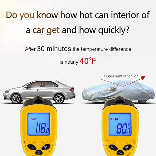 Miniatura 5 de Funda de automóvil de 2 capas impermeable para todo tipo de clima, fundas de automóvil para exteriores con puerta con cremallera, protección contra