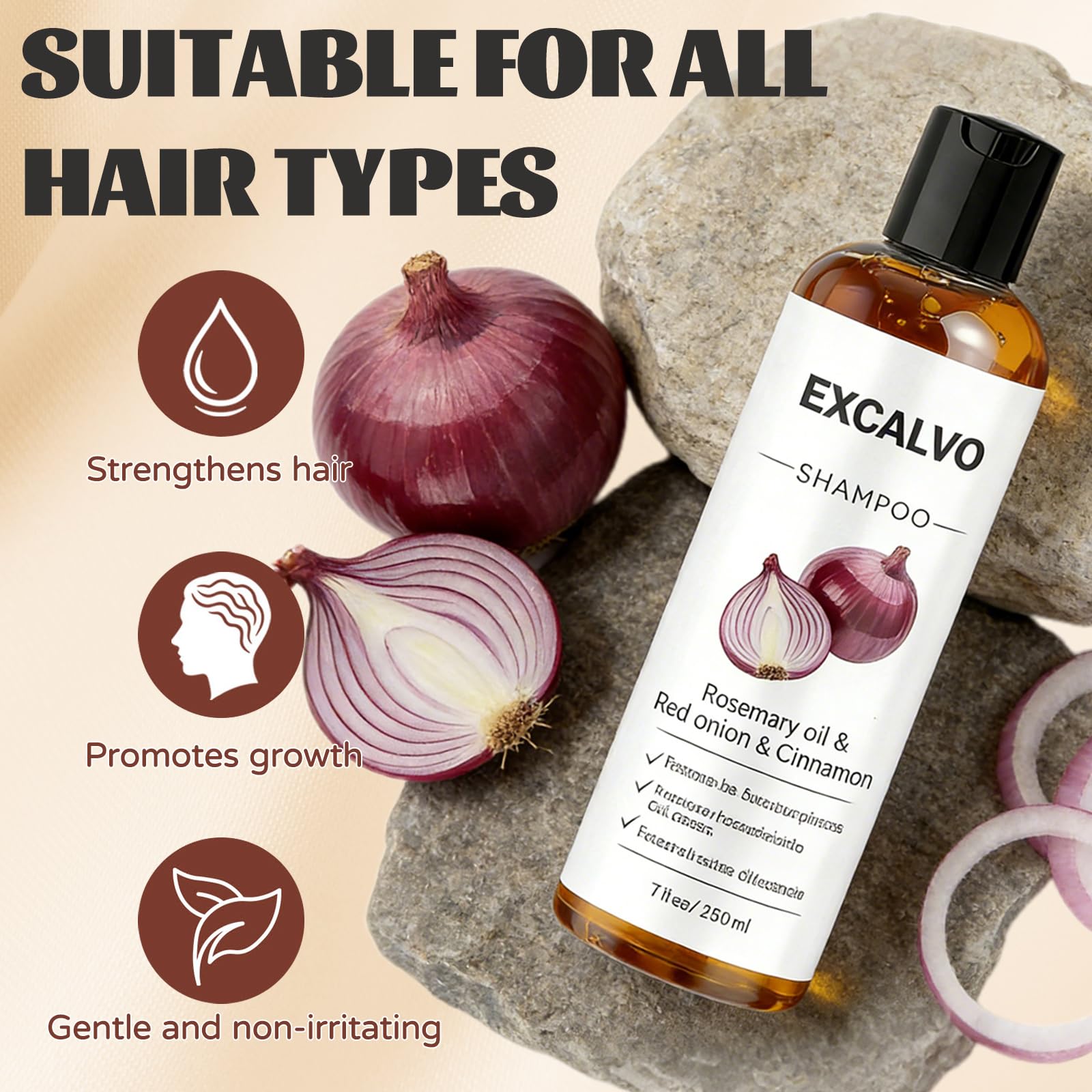 Excalvo Champu de Cebolla, 2026 Nuevo Champú Cebolla, Champu Excalvo, Con Extracto De Canela, Limpieza Diaria Para Un Cabello Más Denso En Apariencia, para Hombres y Mujeres, 200 ml (1 Botella) — view 6