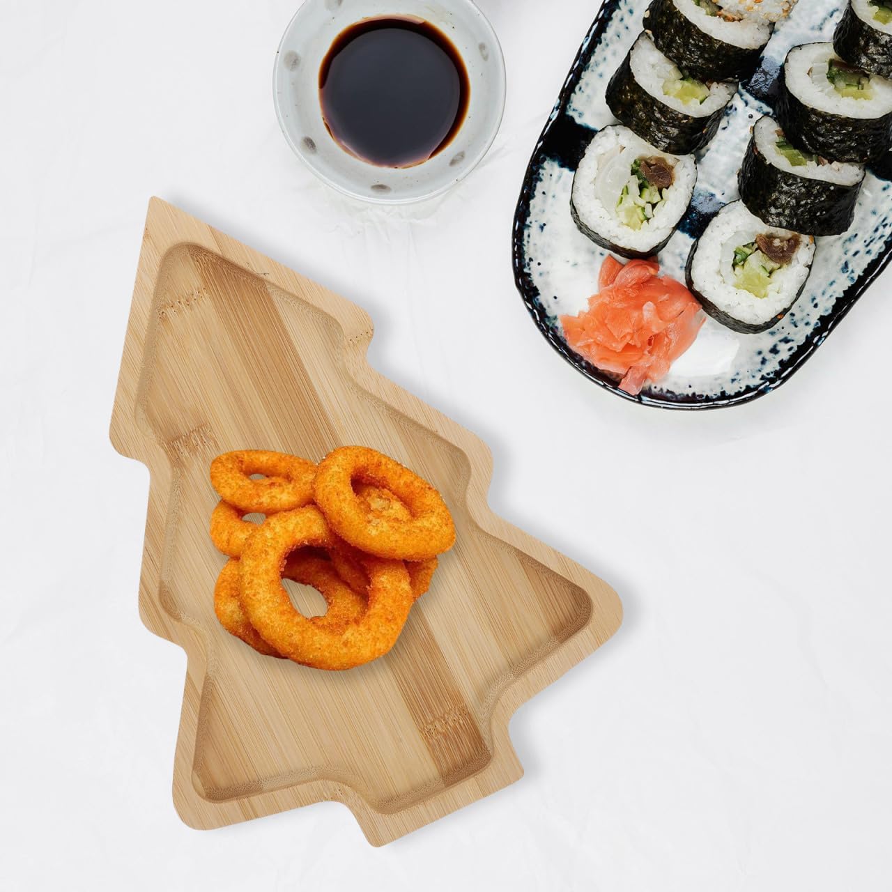 IMIKEYA Christmas Tree Charcuterie Board: Xmas Serving Platter Wooden Christmas Tree Serving Trays Wooden Appetizer Tray Sushi Servings Tray Servings Dishes for Snacks Desserts Cheese Appetizer - Image 9