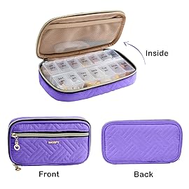 BAGSFY Pill Organizer Case 2 Times a Day- Weekly Medicine Organizer Travel Pill Box with Removable 7 Day Medicine Case Container for Fish Oil, Vitamin, Supplement