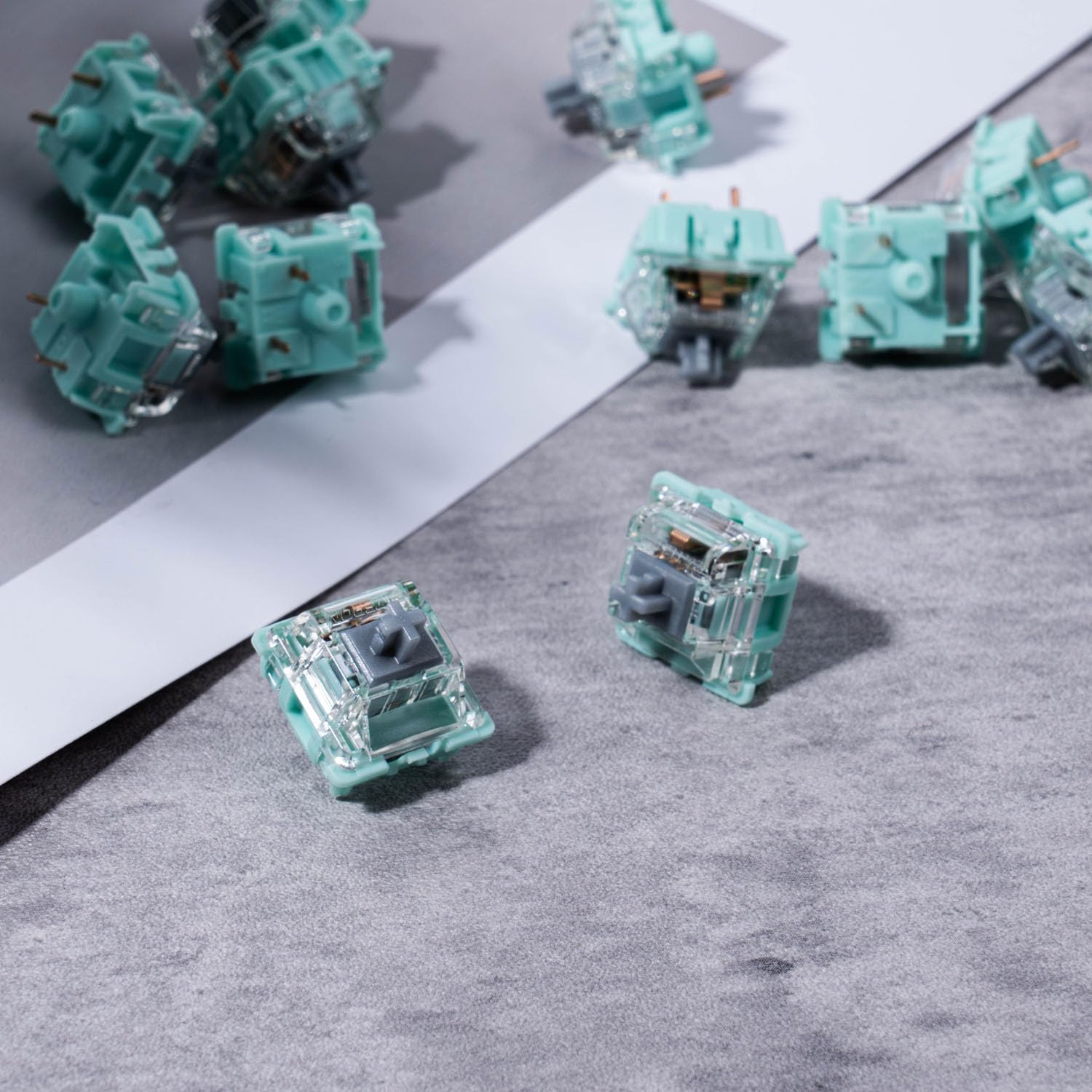 Gateron Jade Series 3.0 Silver Keyboard Switch,Pre-lubed 3Pin 45gf RGB LED Linear Switches for MX Mechanical Keyboard(Silver,90Pcs)