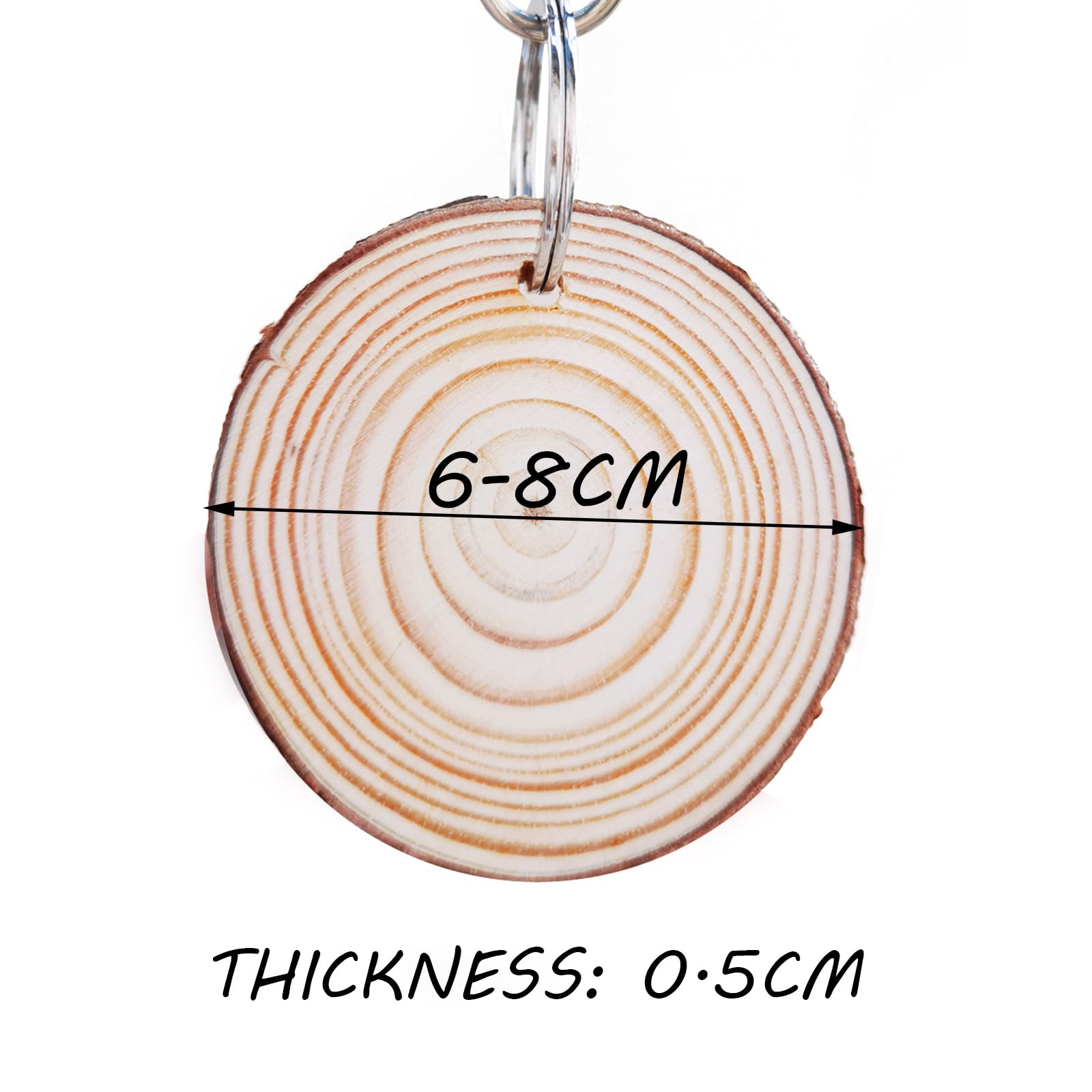 30 Natur-Holzscheiben Mit Loch – 5-6 Cm, 1 Cm Dick, Inkl. 10 M Juteschnur Für DIY & Deko