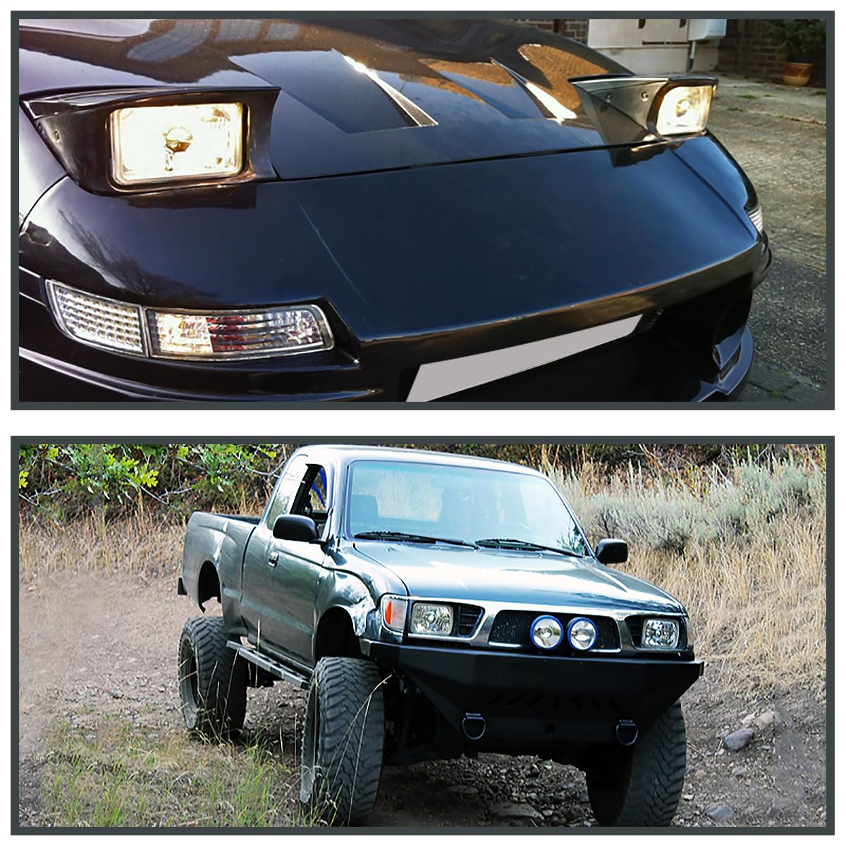 SPEC-D TUNING 7X6 Clear Sealed Beam Headlights W/ H4 Bulbs, L+R Pair Assembly