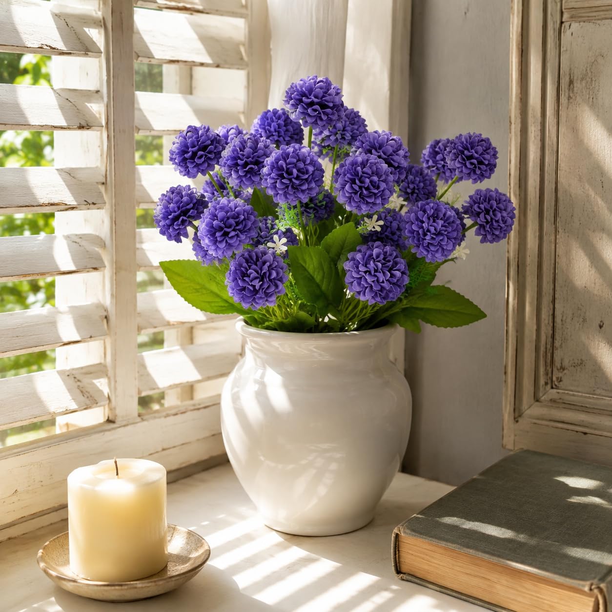 astylishome Artificial Flowers for Decoration Bigger Hydrangea Flower Pack of 36 with Stem Real Touch Fake Hydrangeas Bouquets for Wedding Home Party Garden Centerpiece 0505