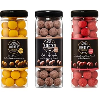 Nordthy Lakritzkugel Geschenkset 3x300g   Gourmet Lakritz in den Sorten Passionsfrucht Himbeere & Salzkaramell