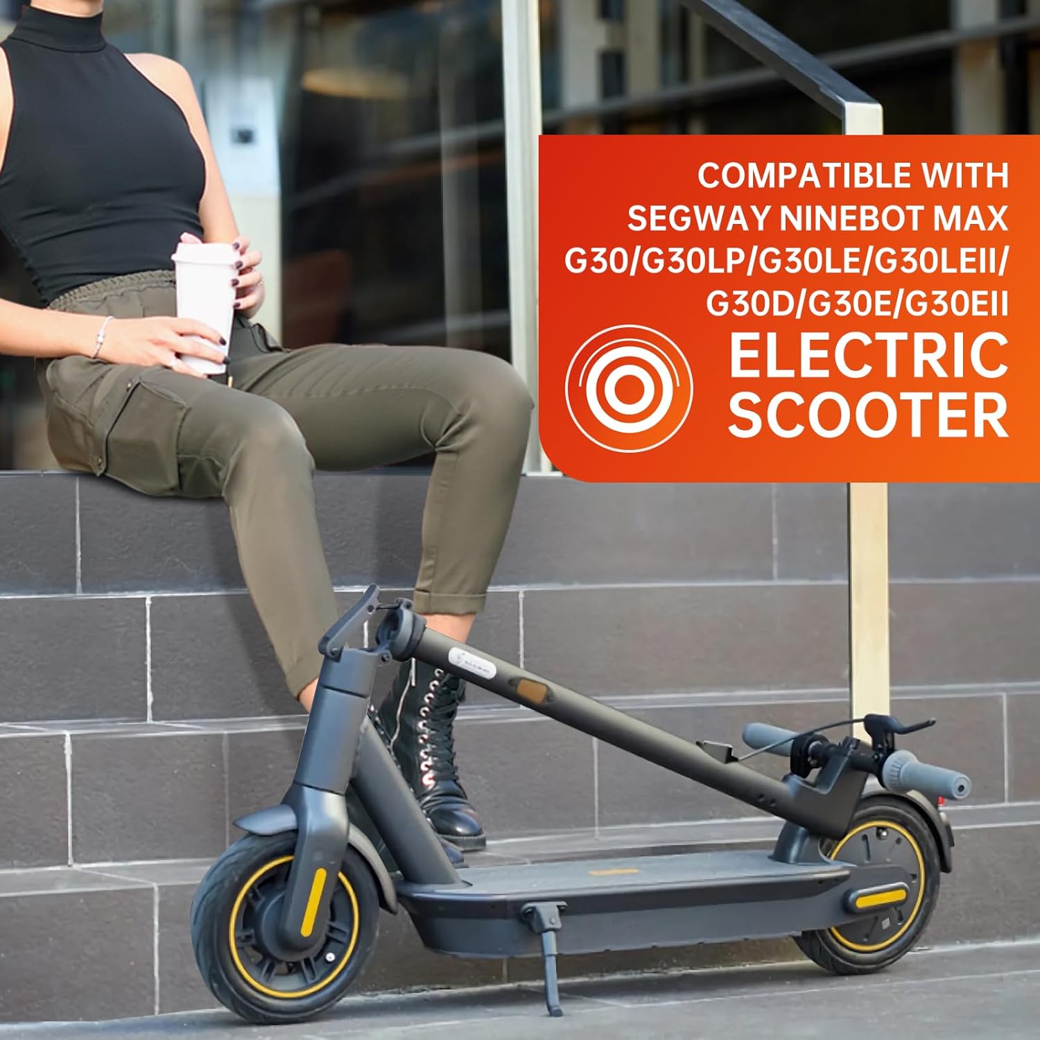 Scooter Rear Mudguard with Rear LED Brake Light Rear Compatible with Segway Ninebot Max G30/Max G30 E/G30 LP Electric Scooter