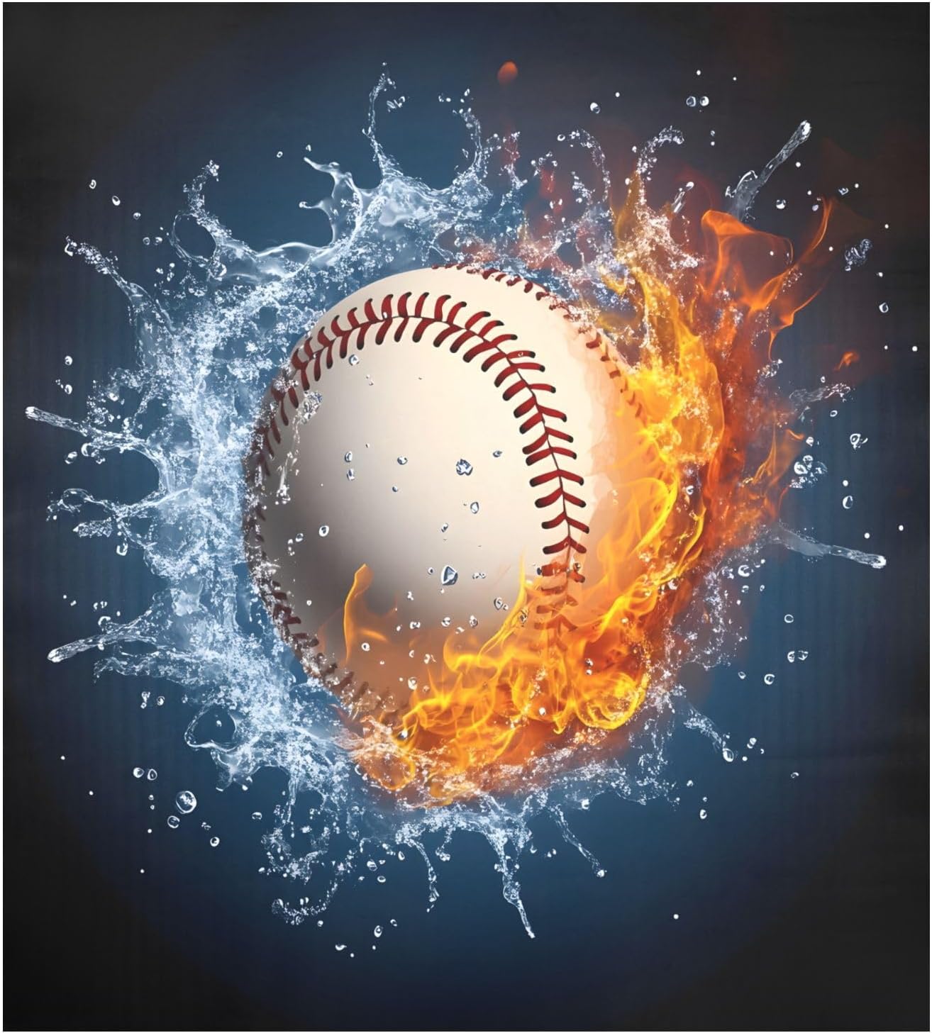 Dishwasher Magnet Cover Large Magnetic Stickers Baseball Water Fire Front Dishwasher Cover Reusable Decal for Home Kitchen Refrigerator Decorative Lid Washing Machine Laundry