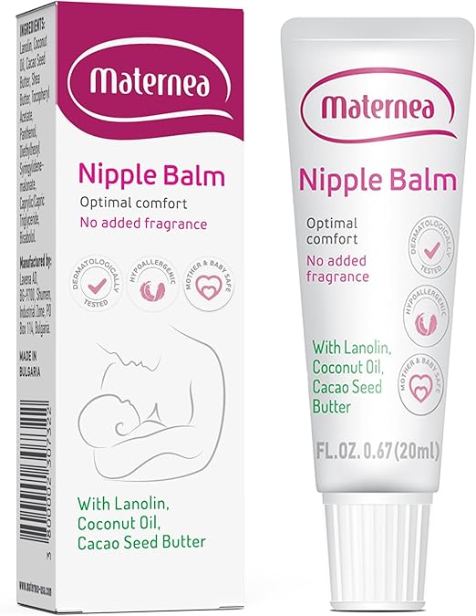 Nipple Balm Nipple Cream Pregnancy Essential with Lanolin, Cocoa Butter, Coconut Oil, & Shea