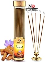The Aroma Factory Saffron Sandal Kesar Chandan Agarbatti for Pooja,Luxury Incense Sticks,100% Herbal Fragrance Agarbathi, 0% Surphates (Bottle Pack of 1x100g)