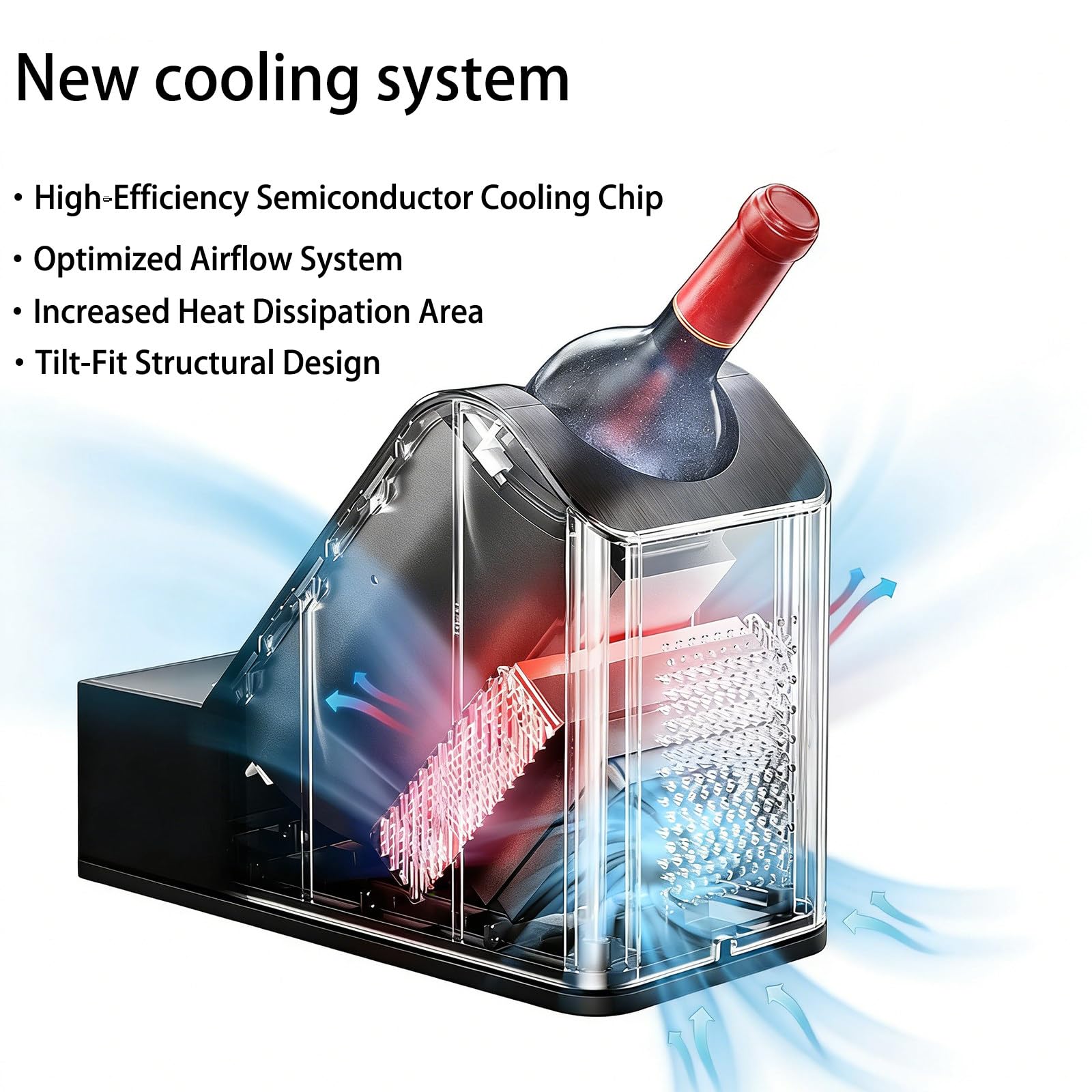 Enfriador de vino eléctrico para botella individual, temperatura ajustable de 0 a 20 °C, pantalla LCD, control táctil LED, iluminación ambiental para mesa de comedor, caja de refrigeración compacta