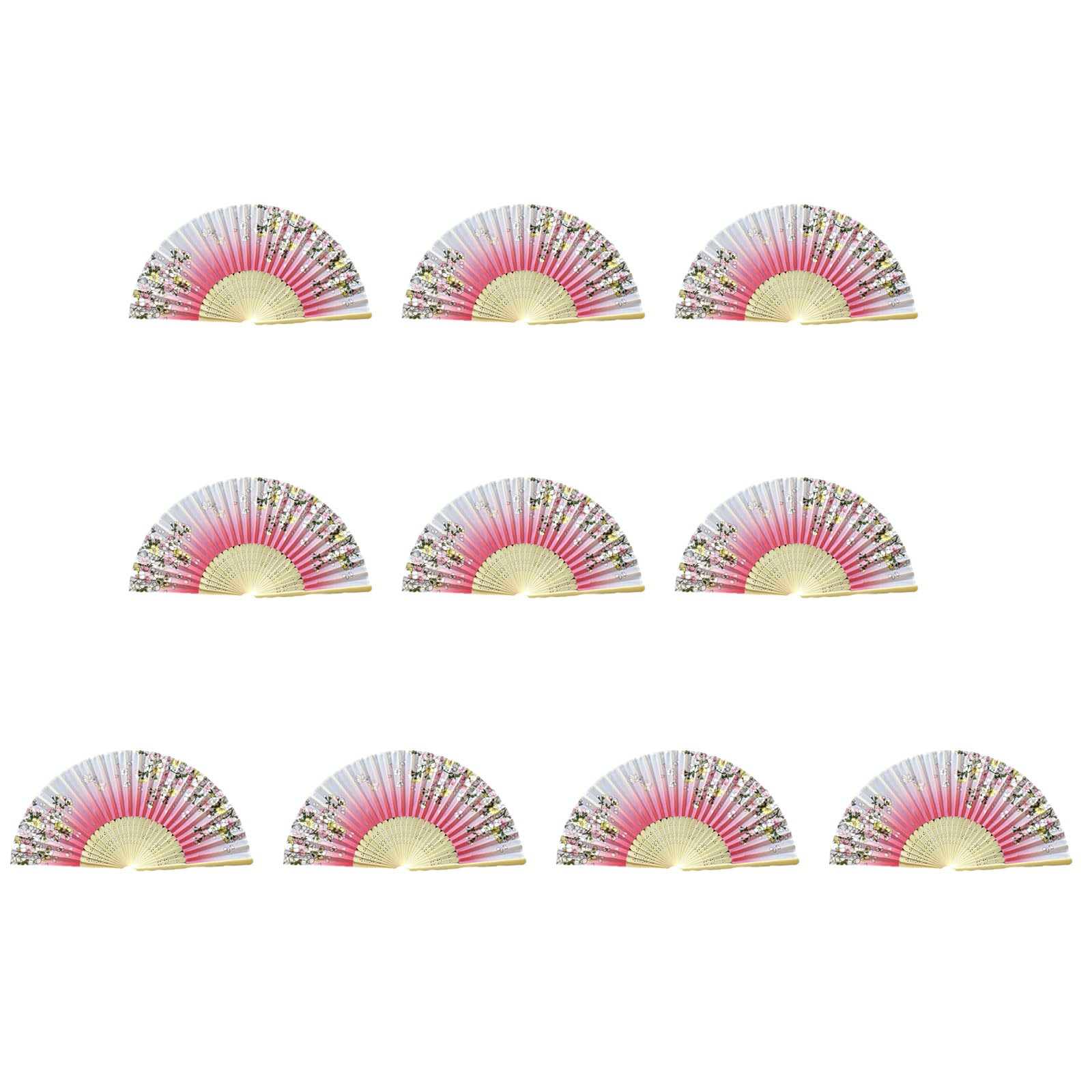 Tsophreniq Of 10 Bamboo Folding Fans Traditional Chinese Handheld Fan with Elegant Carvings for Cooling and Decoration Bamboo Fan