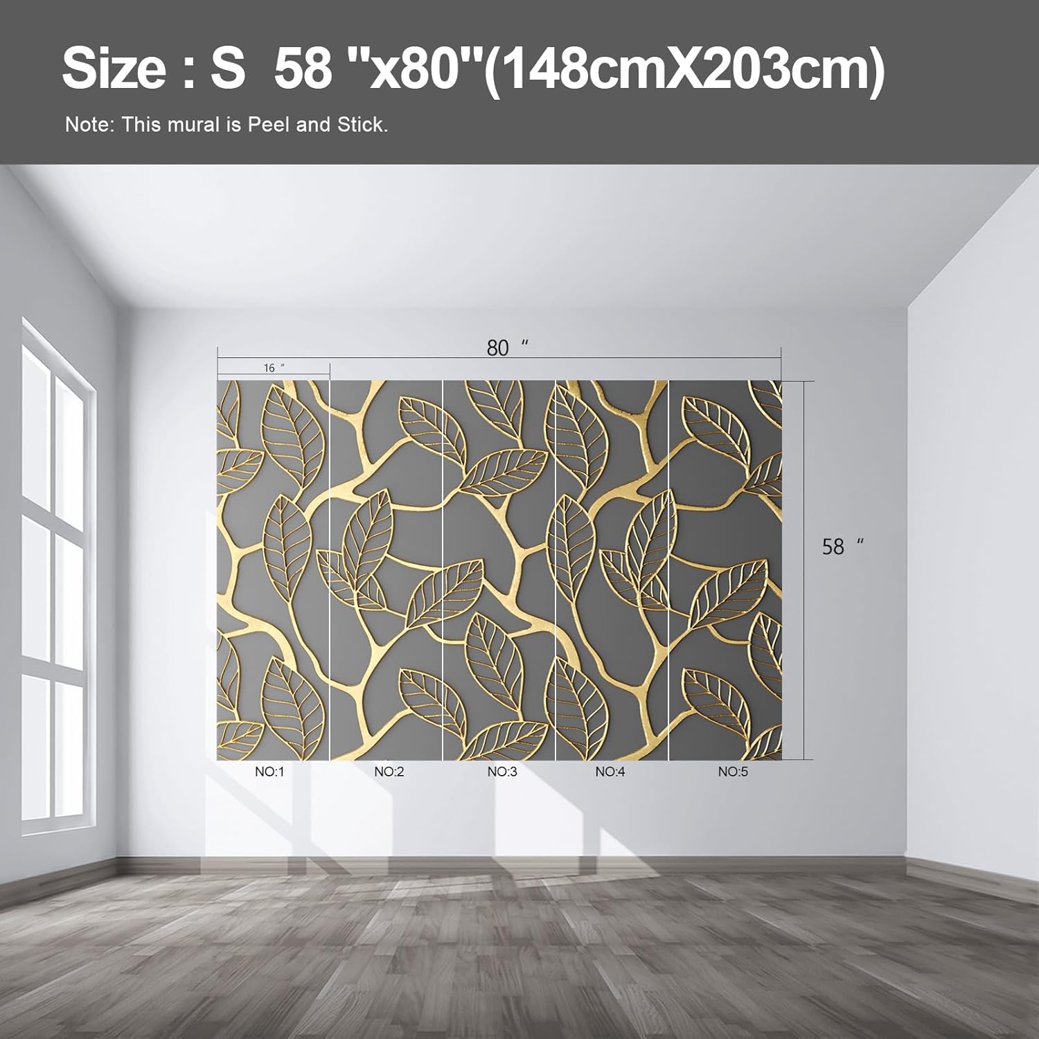 3D Relief Mural Hot foil Stamping Wallpaper for Living Room and Bedroom - S -58"x80"