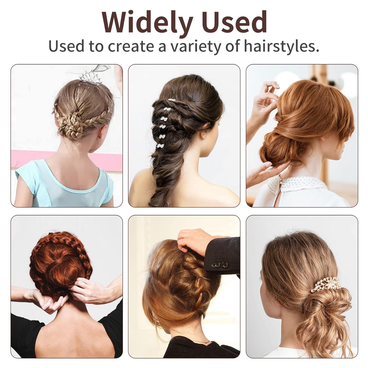 Cehony U Shaped Hair Pins, 200 Count Buns Waved U-shaped Hair Pins for Updos with Box for Women Lady Girls Bobby Pins French Historical Hair Pin Hair Styling Pins Hair Accessories (Brown, 2.4 Inch) : Beauty & Personal Care