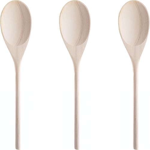 Miniatura 7 de Cuchara de madera súper cómoda, de grado profesional, juego de 6 piezas. Cucharas de madera resistentes con asas largas para cocinar, hornear,