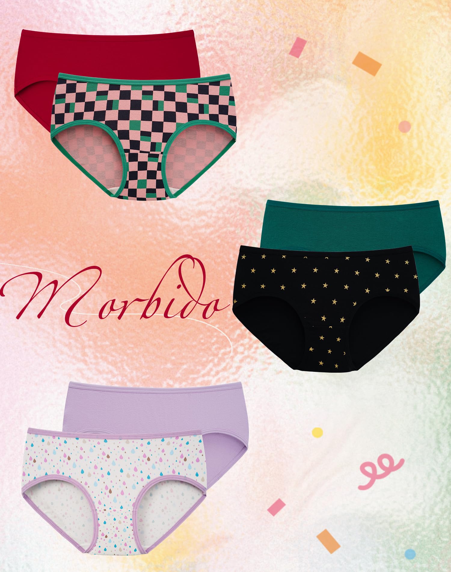 INNERSY Mutande Ragazza Adolescenti in Cotone Morbidi Slip Vita Media Intimo 10-16 Anni Pacco da 6