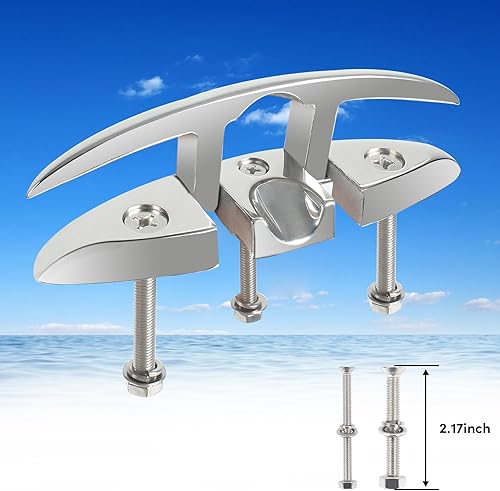 Miniatura 10 de Tacos plegables de acero inoxidable 316 de 5 y 6 pulgadas (2 tamaños), tacos de muelle de barco de grado marino con pernos de acero inoxidable y