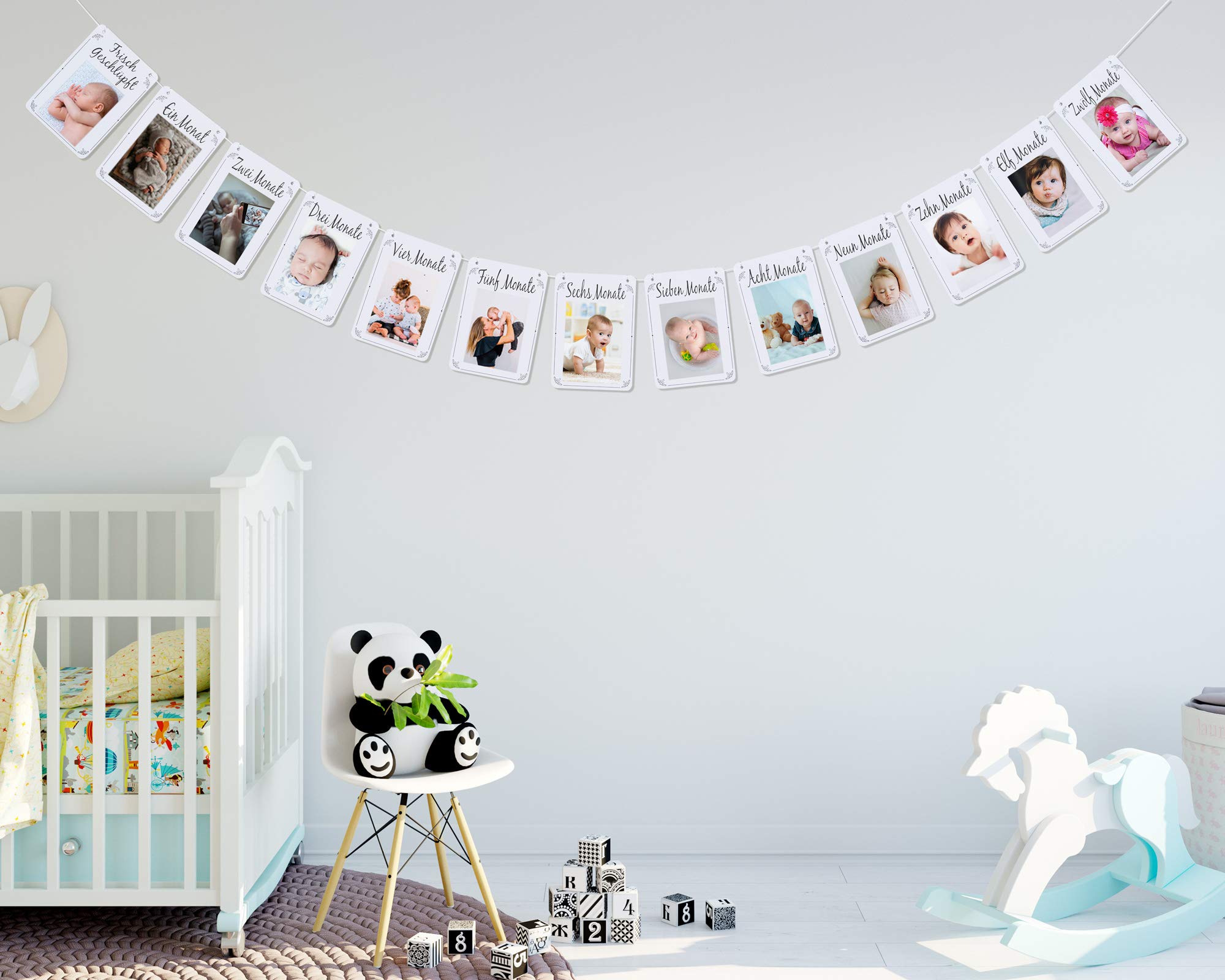 Image secondaire de Friendly Fox Guirlande photo pour 1er anniversaire, décoration de chambre d'enfant, jalons de bébé dans la 1ère année de vie, ca