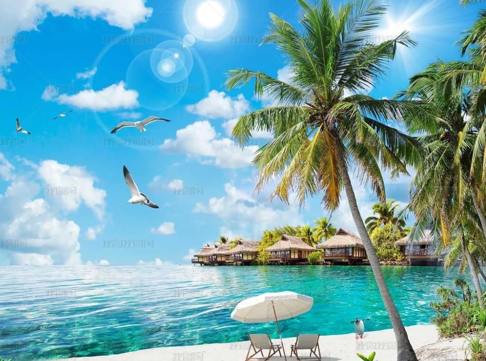 Poster géant mural coconut tree pour s'endormir face à la mer dans sa chambre
