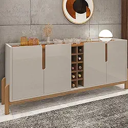 Buffet Aparador 190cm 4 Portas com Adega Lizz Casa D Off White/cedro