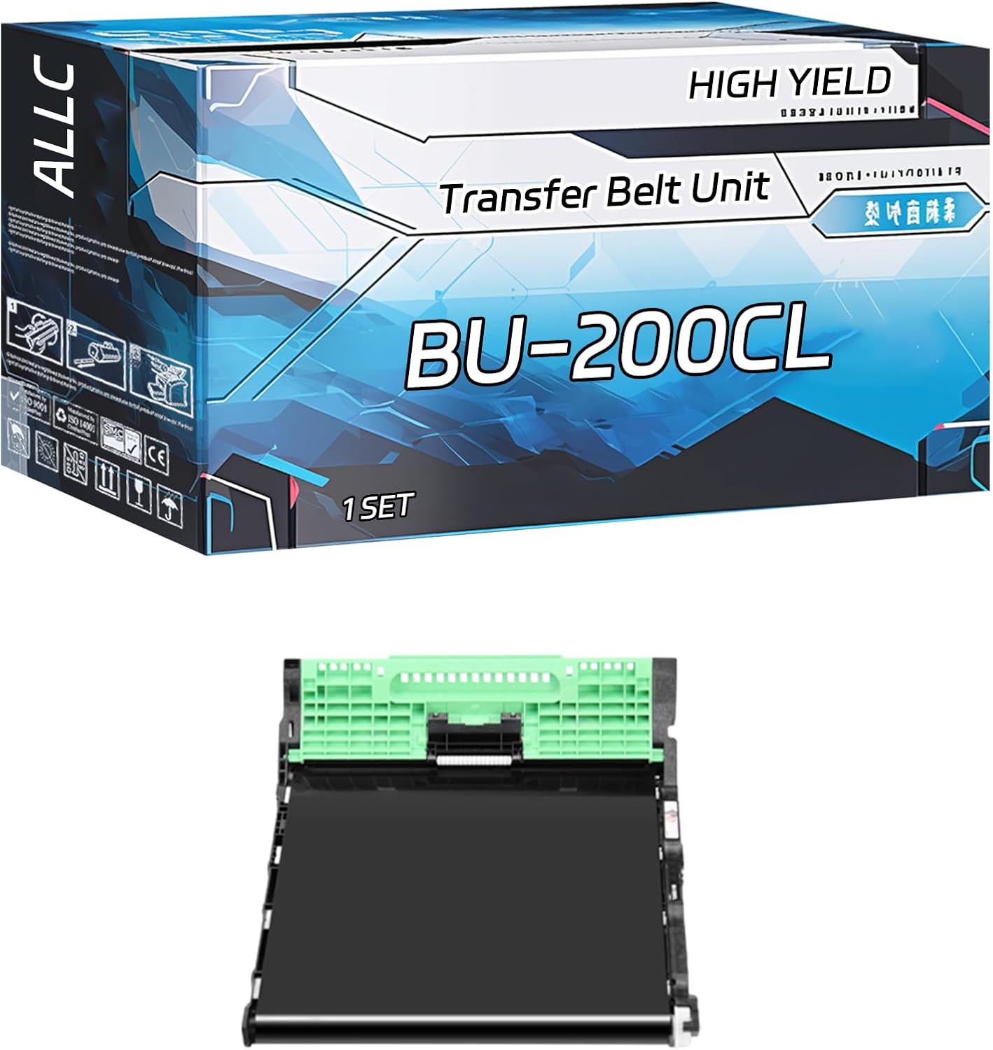 ALLC Compatible for Brother BU-200CL Transfer Belt Unit Work for Brother MFC-9125CN MFC-9320CW MFC-9010CN MFC-9120C Printers, with Chip, High Yield 60000 Pages, Clear Printing (1 Set)