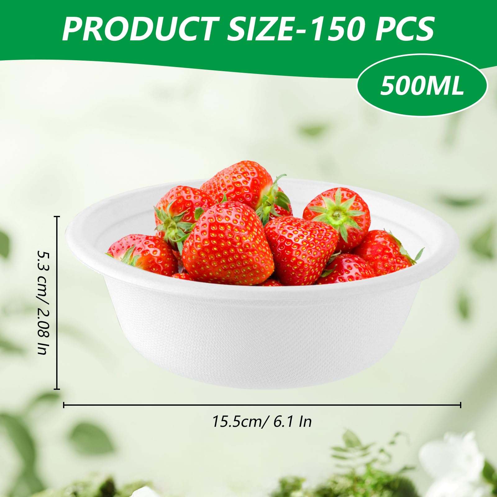 Lot de 150 bols à soupe jetables en carton 500 ml