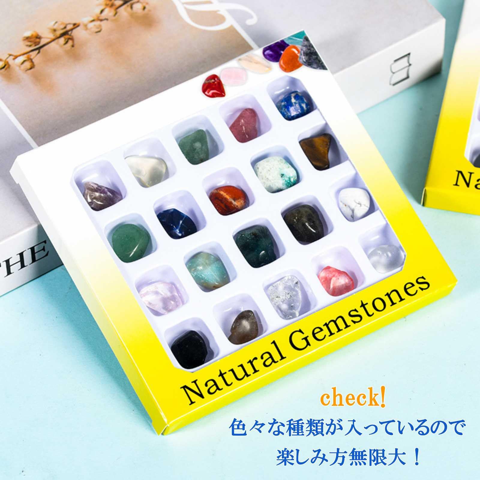 Amazon | ルナリ 鉱石 20個セット 天然石 ジェムストーン 標本 