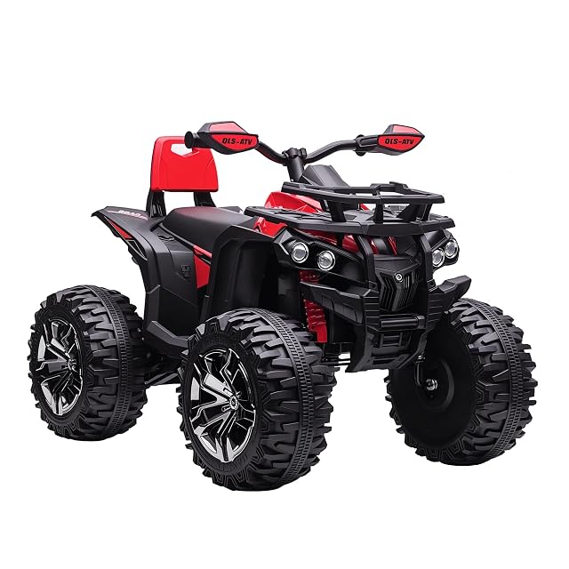 HOMCOM Quad Eléctrico para Niños 12V con 2 Motores para 3–5 Años Rojo