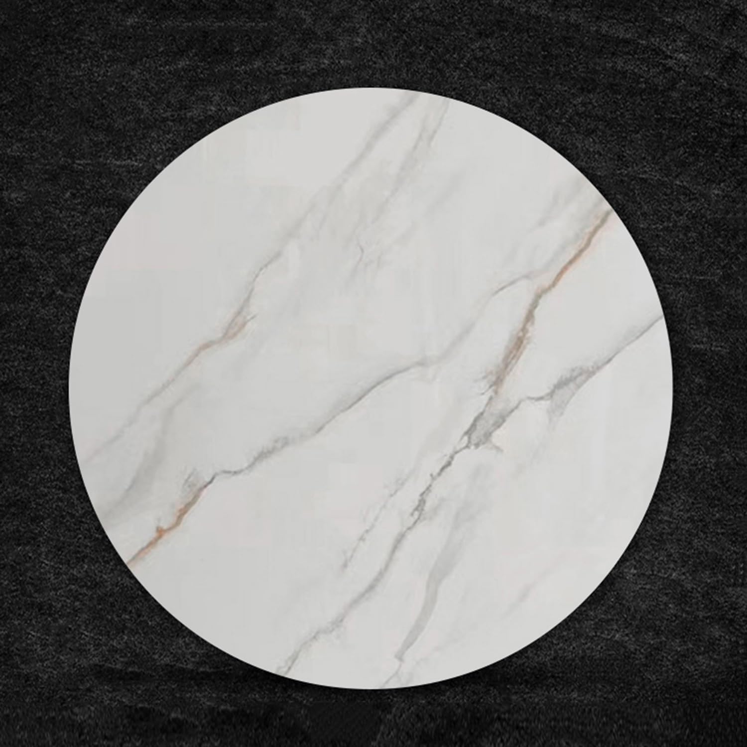 Piatto Girevole Lazy Susan, Vassoio Girevole da Tavolo, Texture di Marmo Ardesia Multicolore, Rotazione Fluida e Silenziosa, per Ristoranti, Hotel e Cucine(Gold,100cm/40)