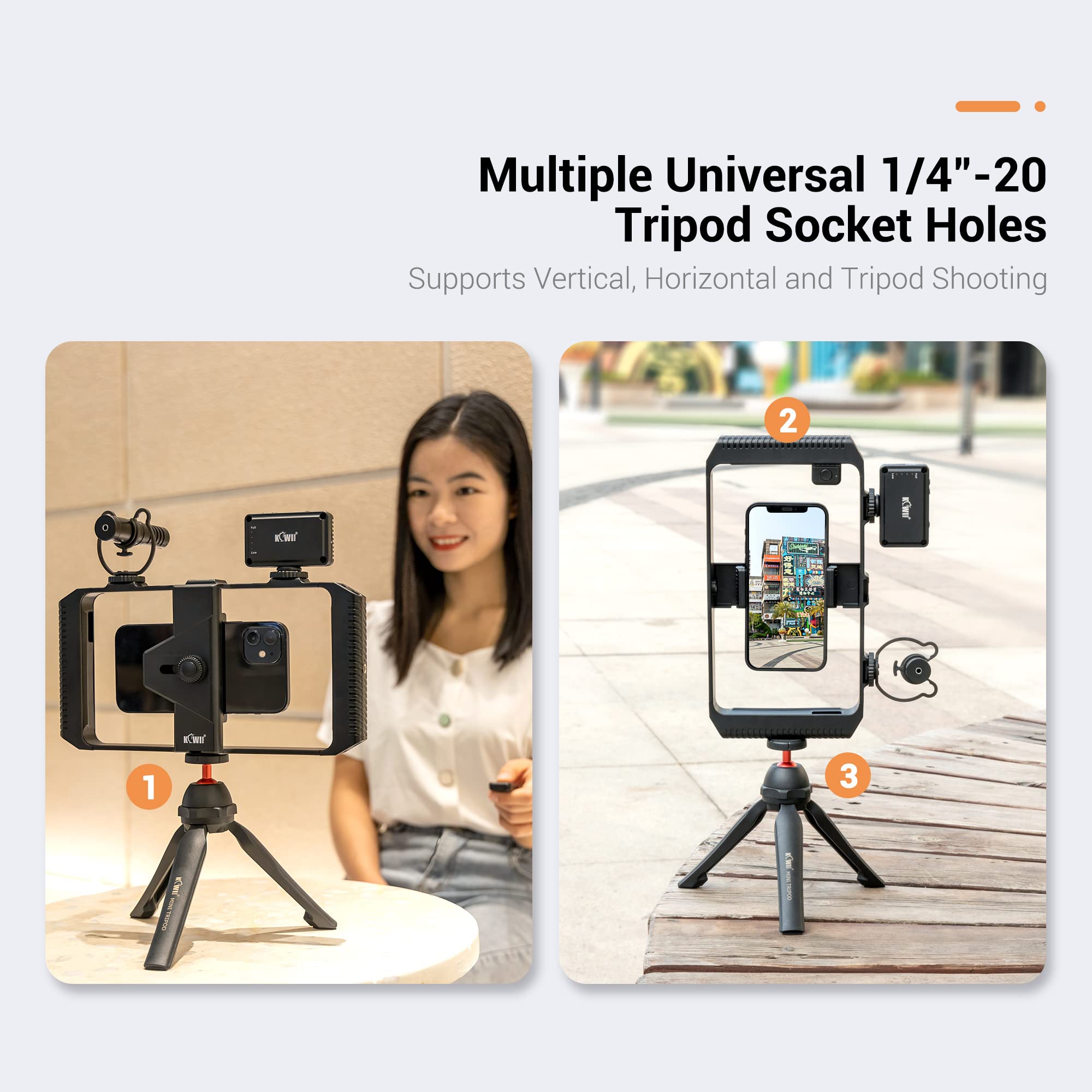 Smartphone Video Rig mit Kabelloser Fernbedienung + Handschlaufe, Stabilisator Smartphone für iPhone 13 12 11 Pro Max X XS Galaxy 20 FE, Handy Video Halterung für Vlogging YouTube Tiktok Videomaker