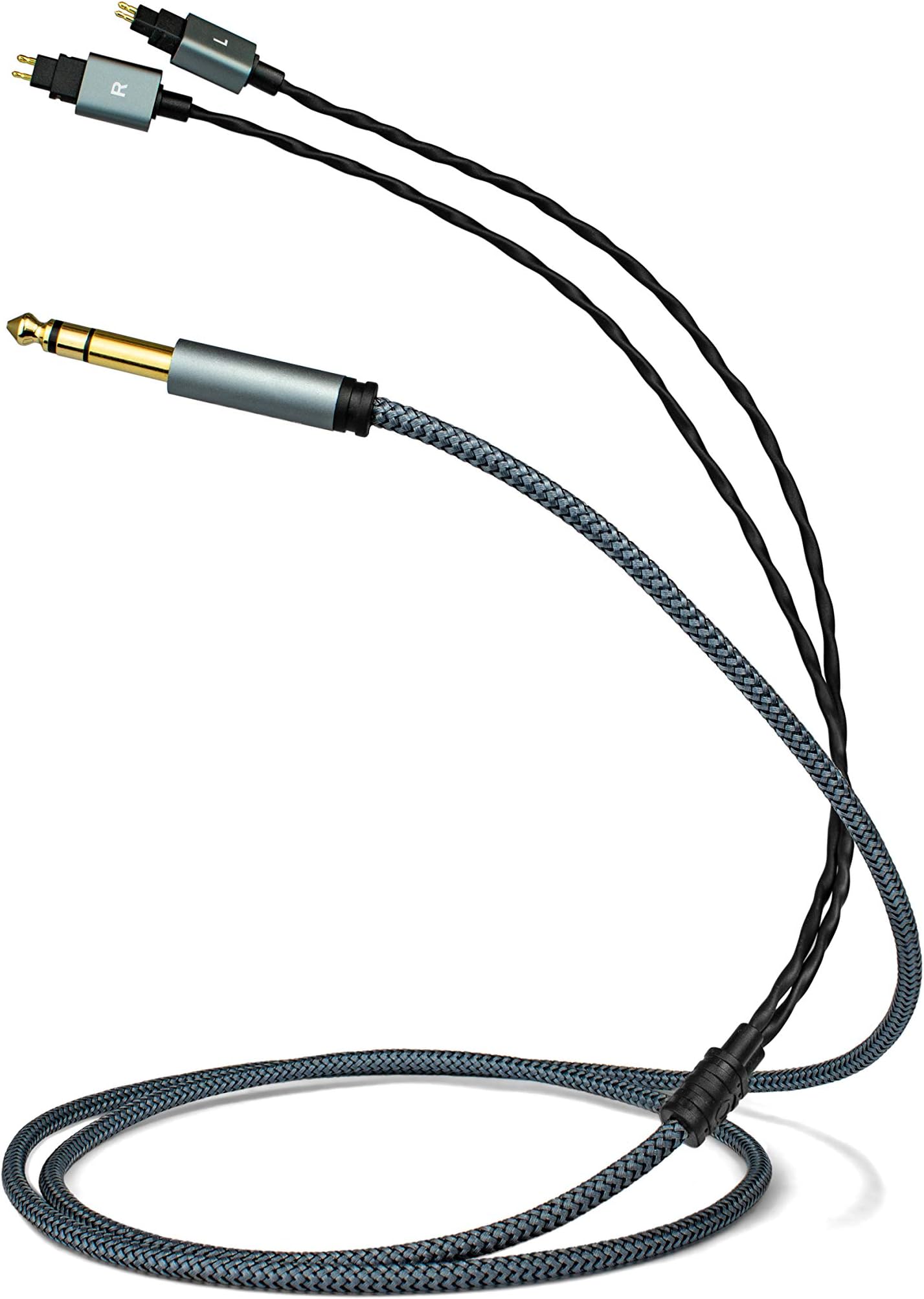 Asona Replacement Headphone Cable Compatible with Sennheiser HD600, HD650, HD6XX 2 Pin to 6.3mm (1/4 Inch) Adapter, 1.5 Meters (5 Foot)