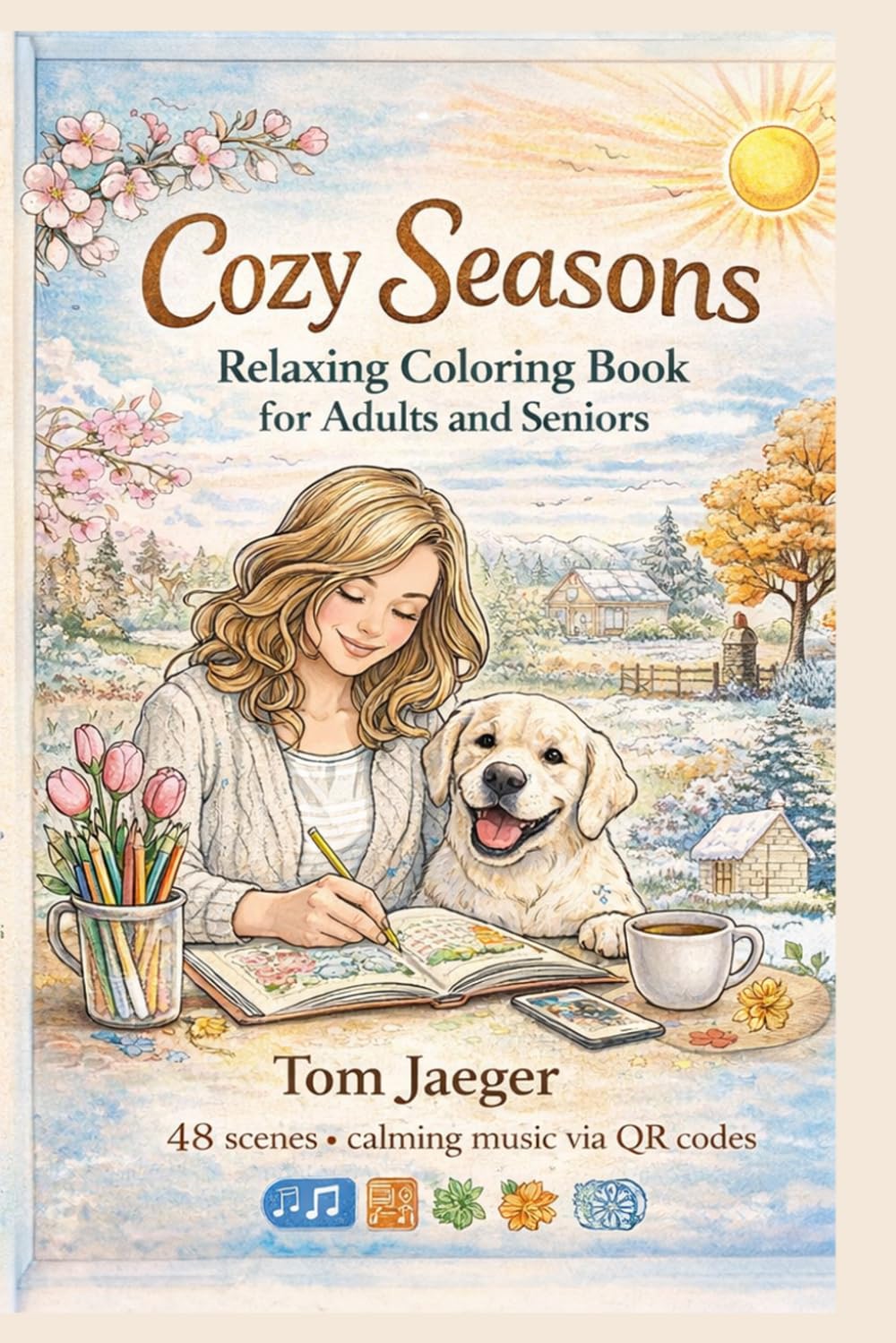 Cozy Seasons: Coloring Book for Adults and Seniors